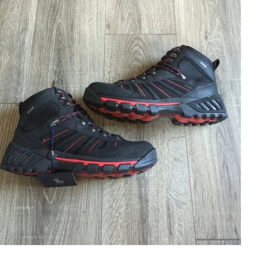 NEW Vintage Polo Ralph Lauren Harker Gore Tex Trail Hiking Shoes! 8.5 Black
